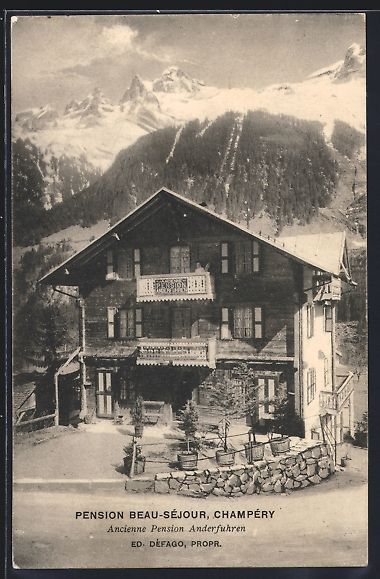 Ansichtskarten: AK Champéry, Pension Beau-Séjour, 1911 – Gebraucht aus Berlin von bartko-reher