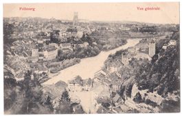Fribourg vue générale, inondation? Überschwemmung? ca. 1920