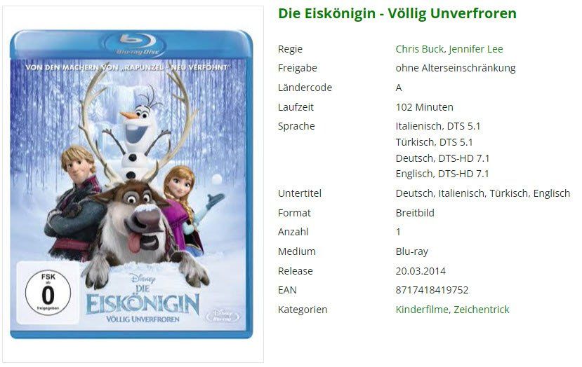 Die Eiskönigin Völlig Unverfroren Bluray Kaufen Auf Ricardo