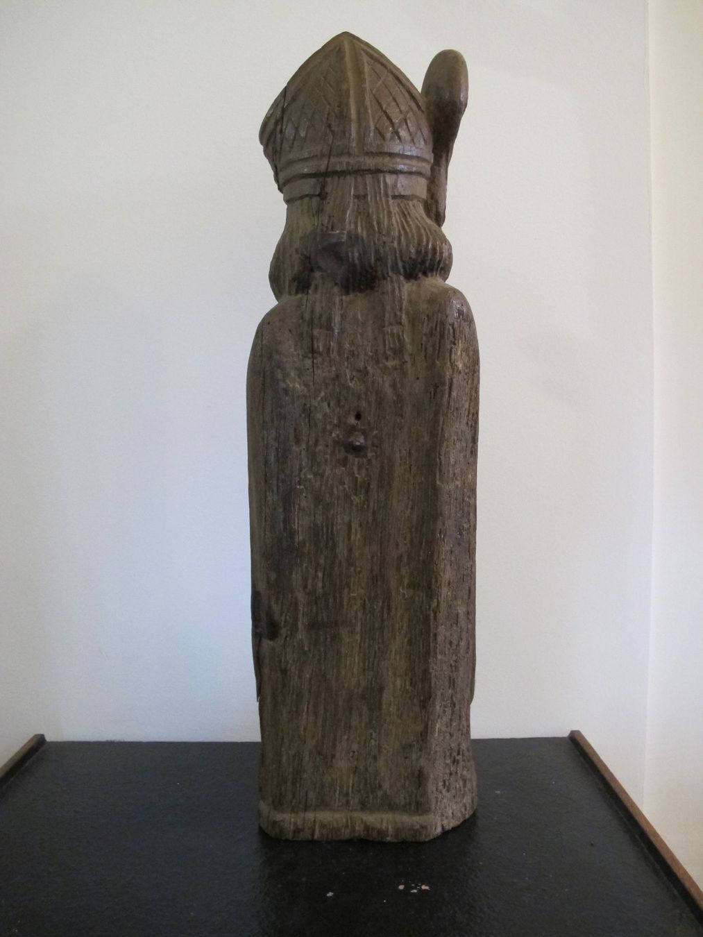 Statuette: heiliger St. Patrick gotische Eichenholz Figur Mitelalter – Usato da Wädenswil venduto da Turusukko 4