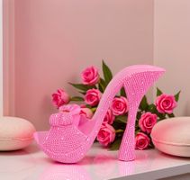 Elegante High Heel Dekofigur in Rosa