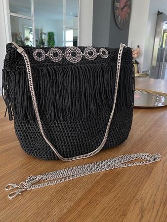 NEUE exklusive Crochet-Fringe Handtasche (Handmade)