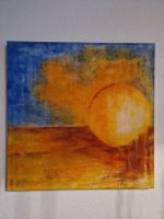 Original Gemälde: Sonnenaufgang in warmen Farben, Top!