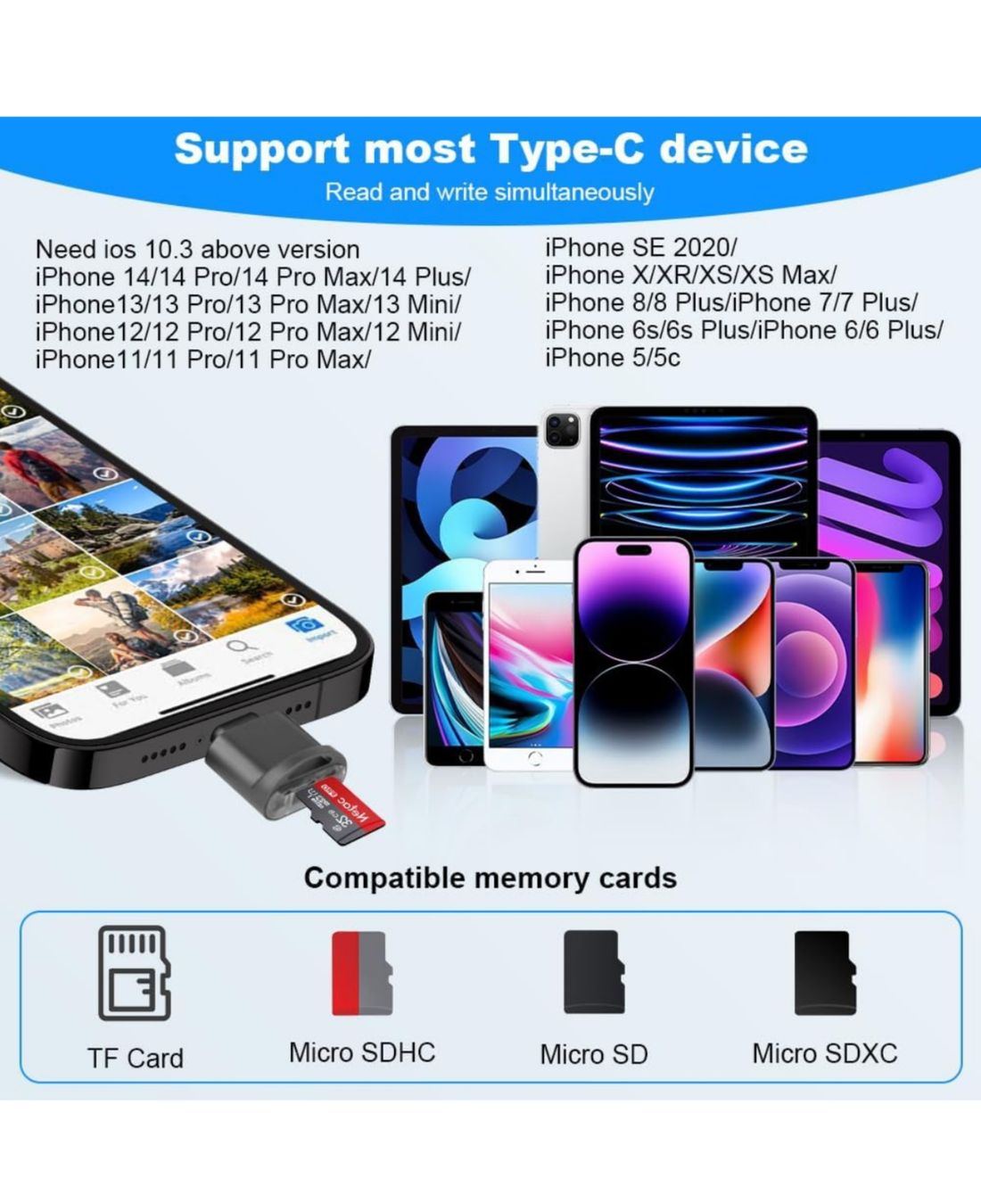 Lettori di schede: Micro SD Kartenleser, USB C auf SD Kartenleser, mit USB C-A – Nuovo e nell'imballaggio originale da Winterthur venduto da Pcline1 7