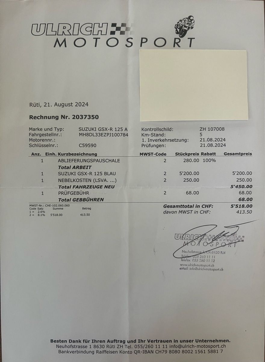 Suzuki Route: Suzuki GSX R125 – Défectueux à Hinwil par CW1982 9