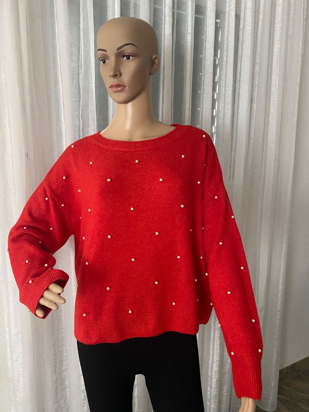 H&M Pullover & Sweatshirts: MUST HAVE - stylische Pullover mit Perlen, rot, L – Neu und originalverpackt aus Winkel von ferrari2022 3