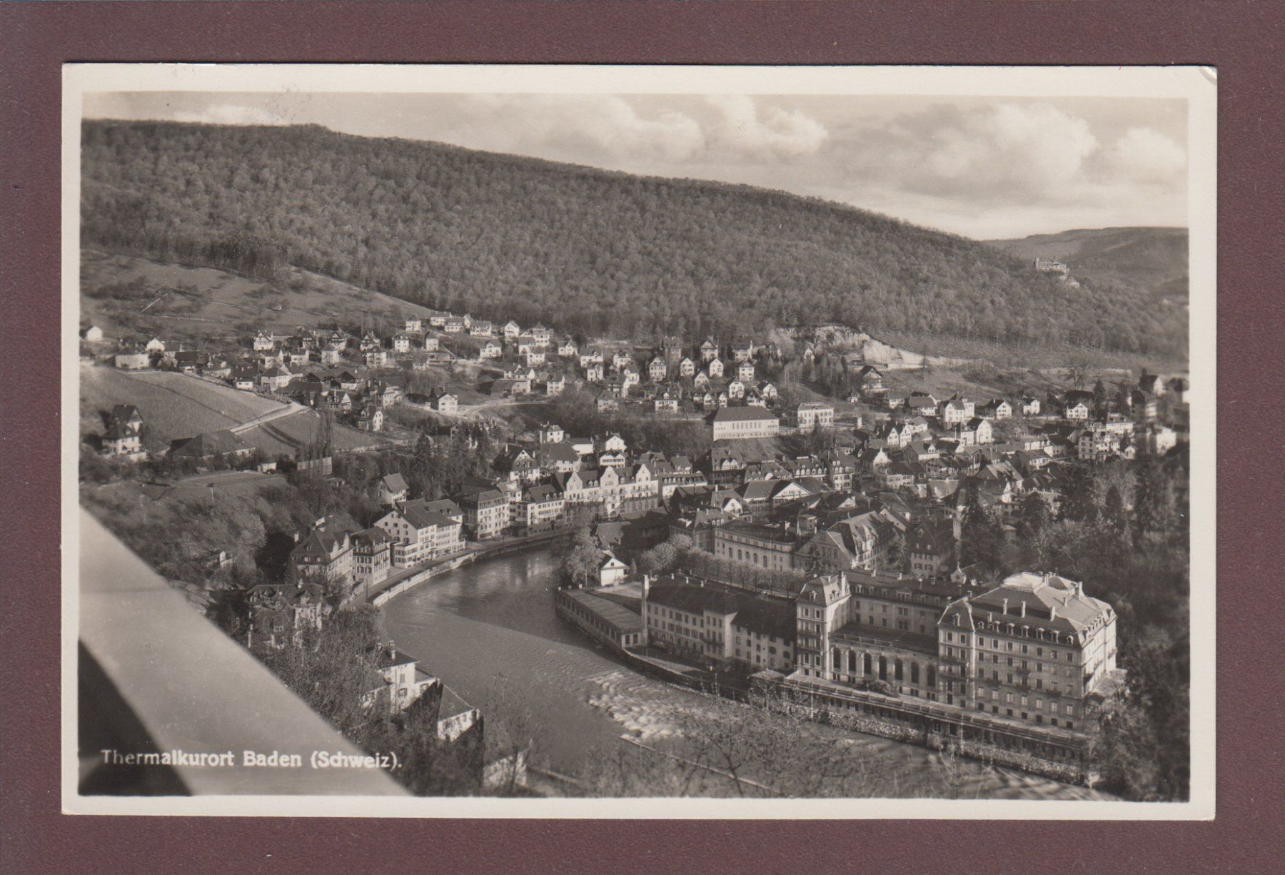 Cartoline postali: BADEN - Thermalkurort - Teilansicht - 1937 – Usato da Pully venduto da nicecards