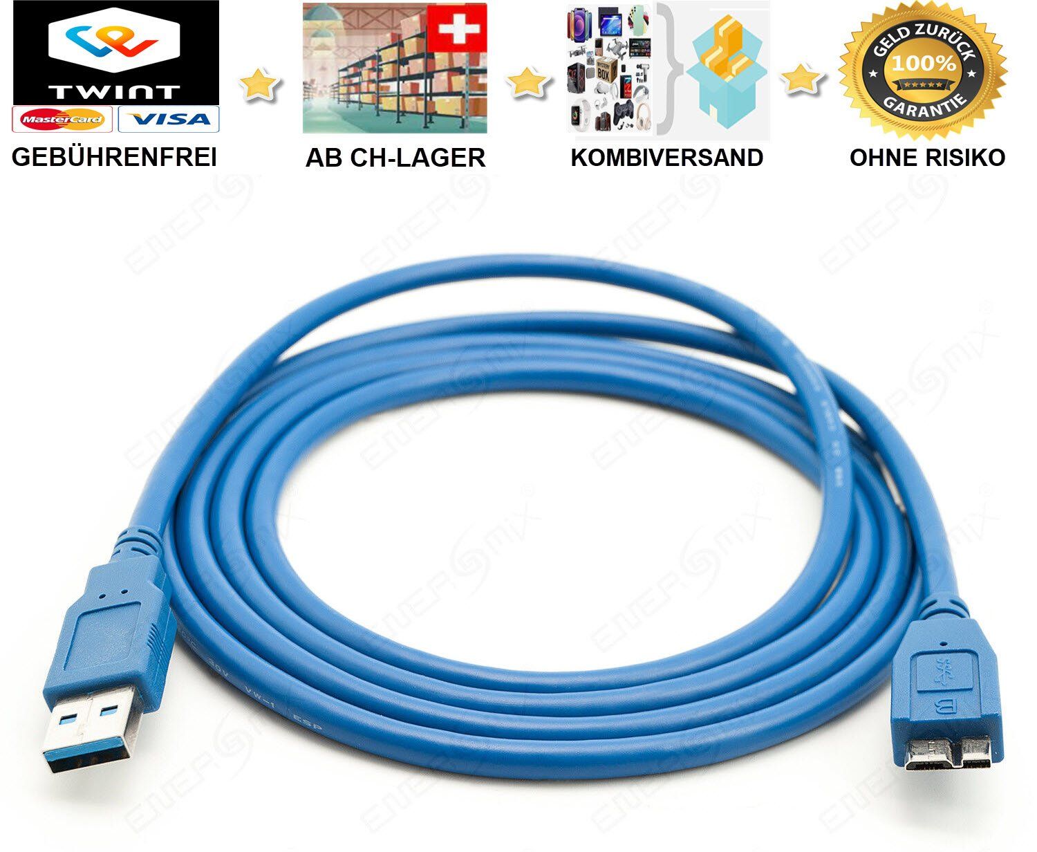 Kabel: 1.5m USB3.0 Stecker A auf Micro B Daten USB 3.0 – Neu und originalverpackt aus Buchs SG von