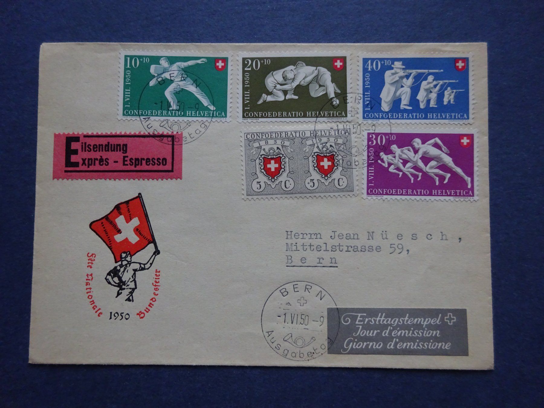 Alle Briefmarken: 1950 Pro Patria FDC – Gebraucht aus Appenzell-Steinegg von adi1975 1