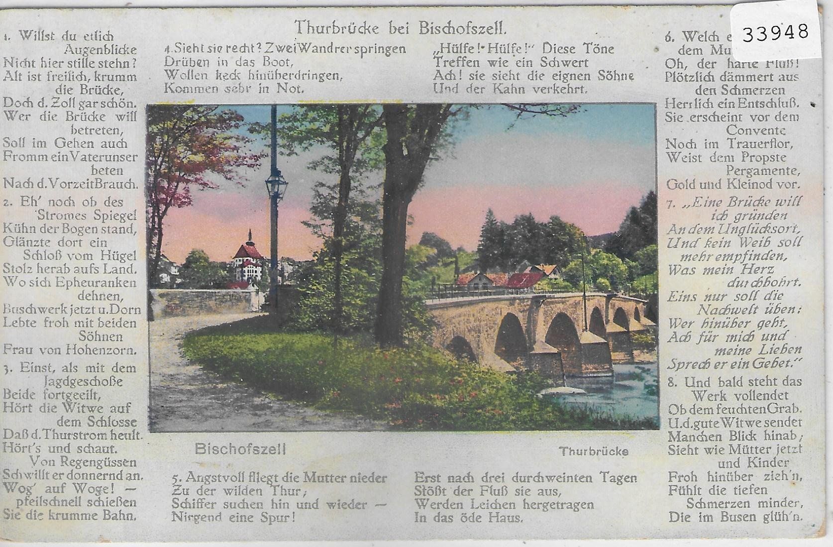 Cartes postales: Bischofszell - Thurbrücke - Litho – D'occasion à Ettingen par Kartenplanet