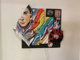 Elvis Presley Wanddekoration Unikat Kunst Collage CD Plat...