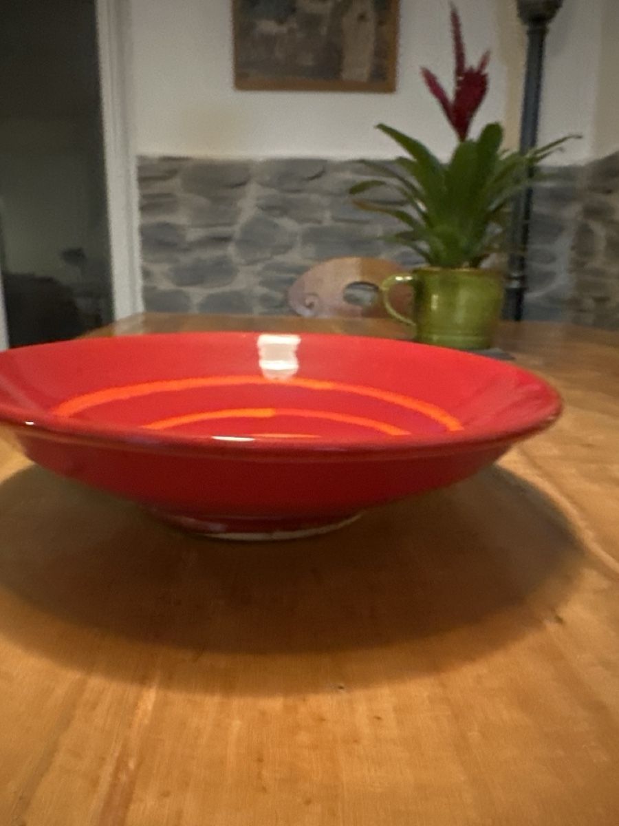 Piatti di portata: 70er Keramikschale, Rot/Orange, Durchmesser ca. 25cm – Usato da Frauenfeld venduto da aluma14 4