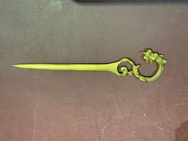 Brieföffner Drachen Motiv Metall goldfarben gebraucht