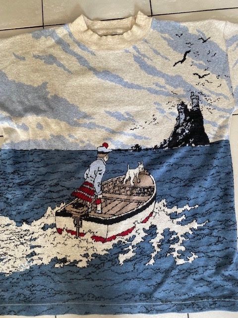 Pull Collector Tintin – Studio Hergé – Années 90 – Laine