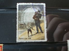 Soldatenmarke Schweiz, Bataillon 128, gestempelt