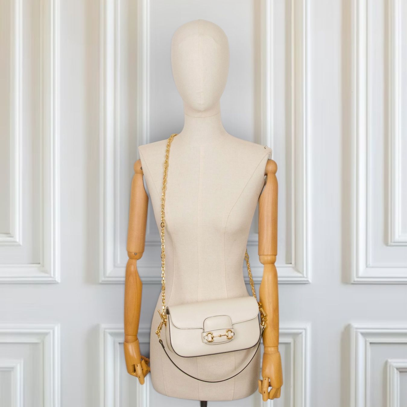 Gucci Borse da donna: Gucci Small Horsebit 1955 crème – Usato da Binningen venduto da Designerlabels 1
