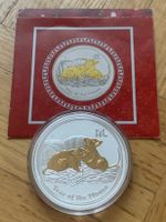Lunar II Münze Maus 2008 /1Unze Silber gilded mit Zertifikat