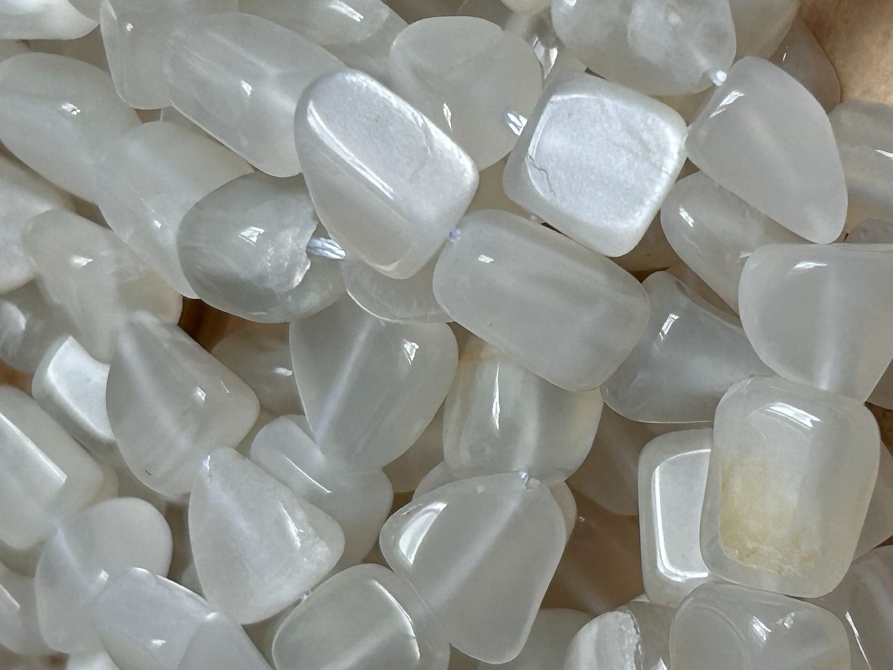Pietre preziose: Strang echte Moonstone Nuggets / stone 8-10 mm – Nuovo e nell'imballaggio originale da Niederrohrdorf venduto da Ytobi 1