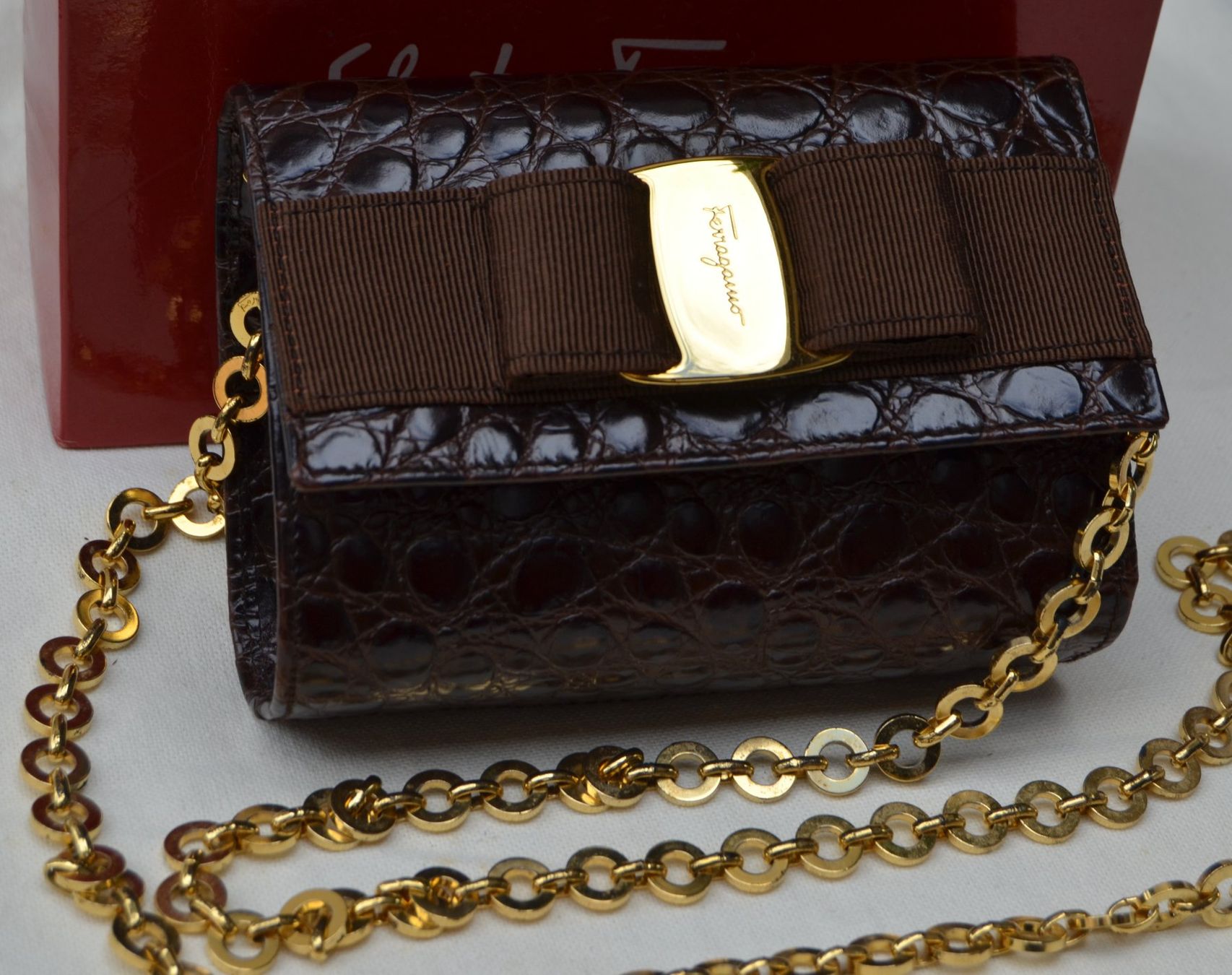 Salvatore Ferragamo Borse da donna: Salvatore Ferragamo Croco Tasche / sac – Usato da Collonges venduto da Auganien 2