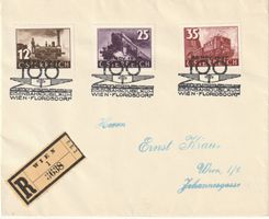 AUT 1937, Sonderbrief mit dem Satz 100 J. österr. Eisenbahn