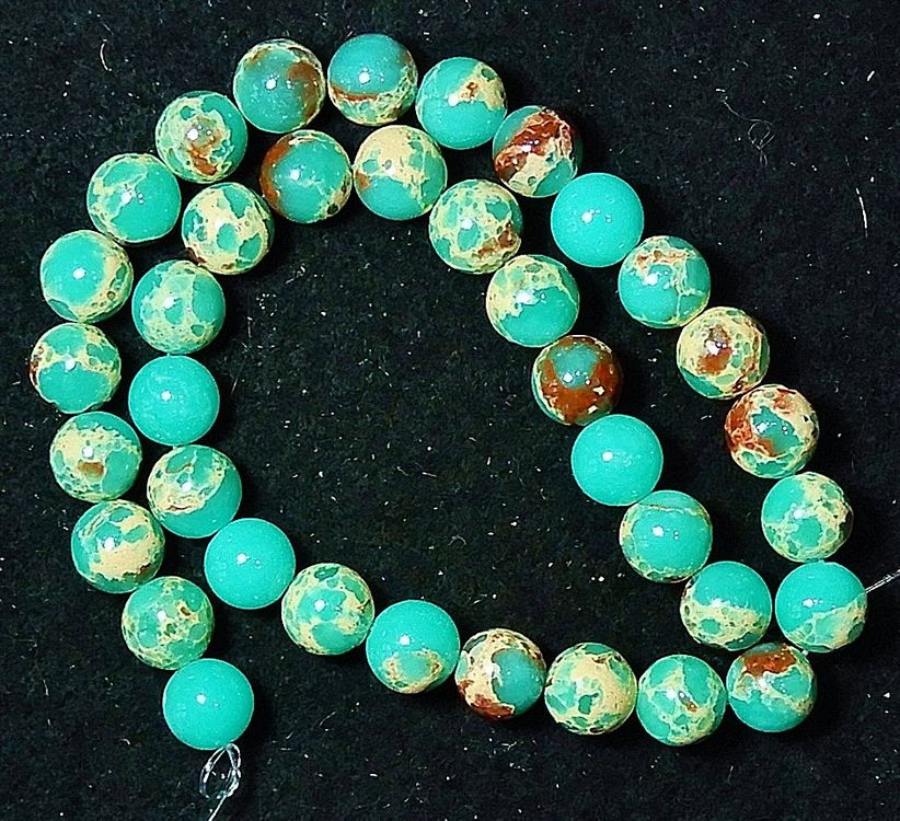 Echte grüne Shoushan Jade Perlen 10 mm | Kaufen auf Ricardo
