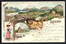 Litho Luzern, Teilansicht vom Gütsch, B