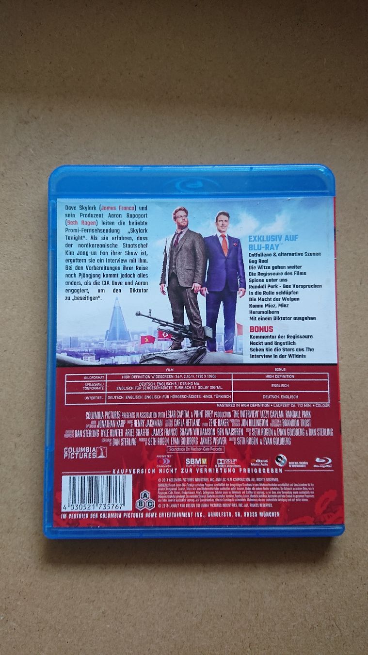 Alle DVDs: The Interview Blu-ray  – Gebraucht aus Chur von FreakofRarity 1