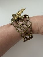 Armreif Vogel Vintage Gelbe Metall 