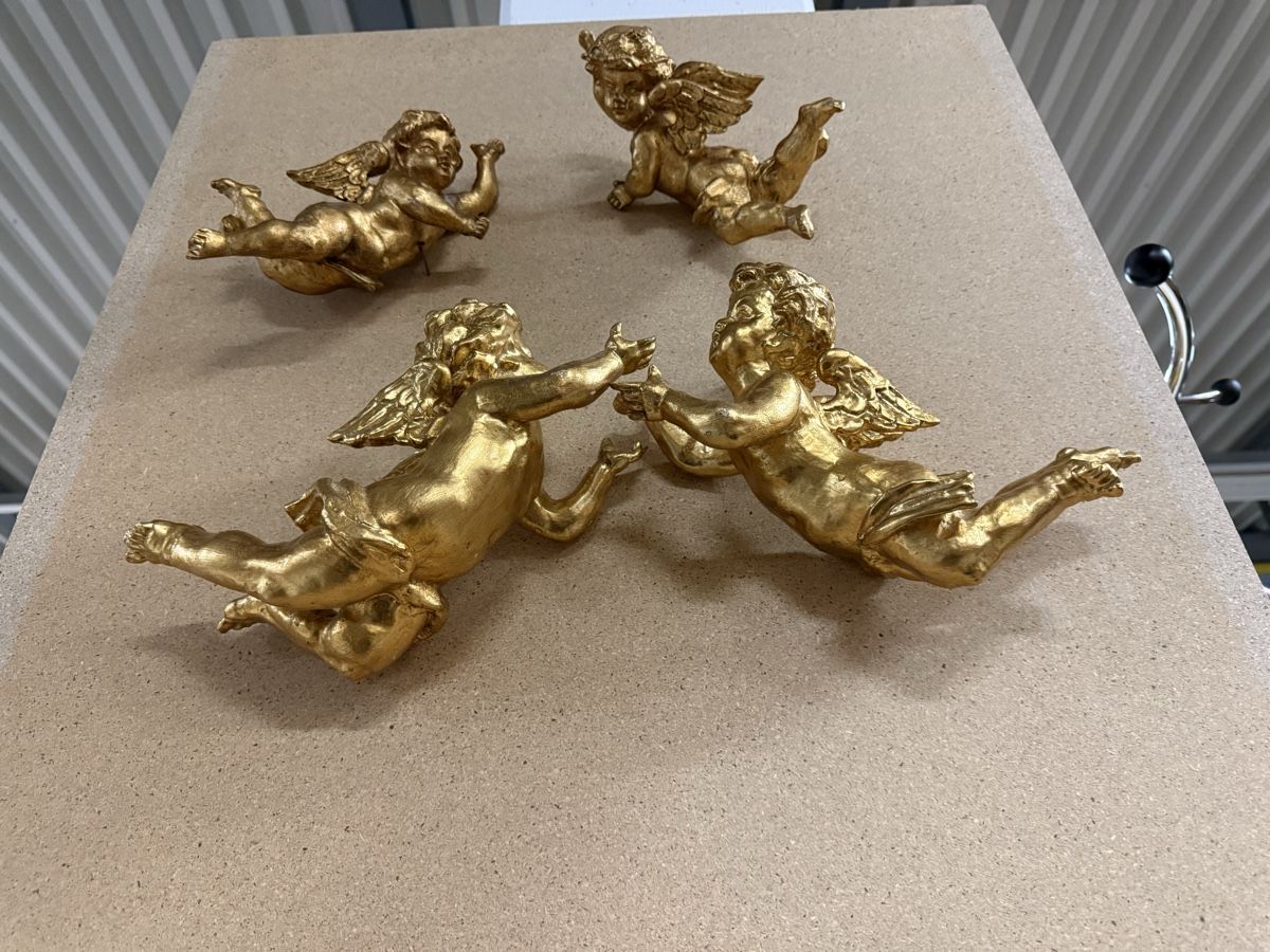 Statuette: Goldige Deko-Engel, 4 Stk., Barock Stil – Usato da Strengelbach venduto da RaenAntikDesign 9