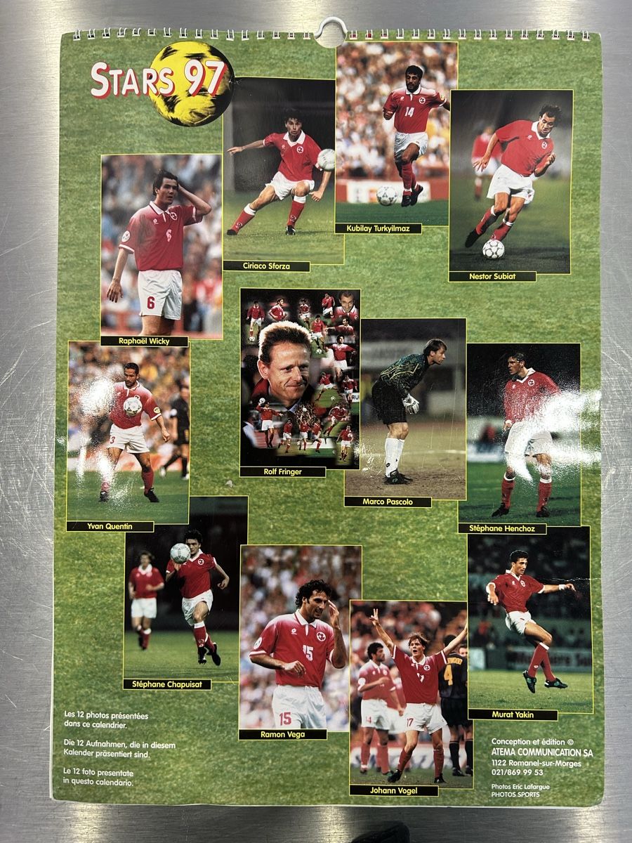 Calendari: Alter Kalender Schweizer Nationalmannschaft 1997 – Usato da Bern venduto da spraydose 1