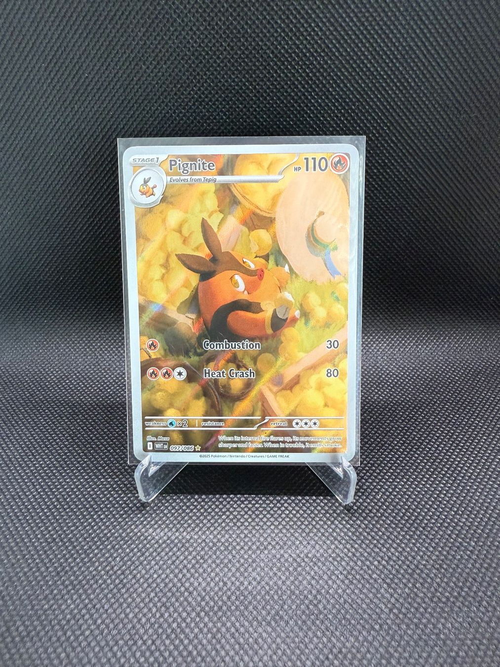 Pokémon Pignite AR 110/086 – Carta Olografica Giapponese – Set Scarlet & Violet – Black Bolt White Flare – 2025 - Foto 3