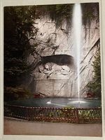 Photochrom, Löwendenkmal Luzern, um 1900