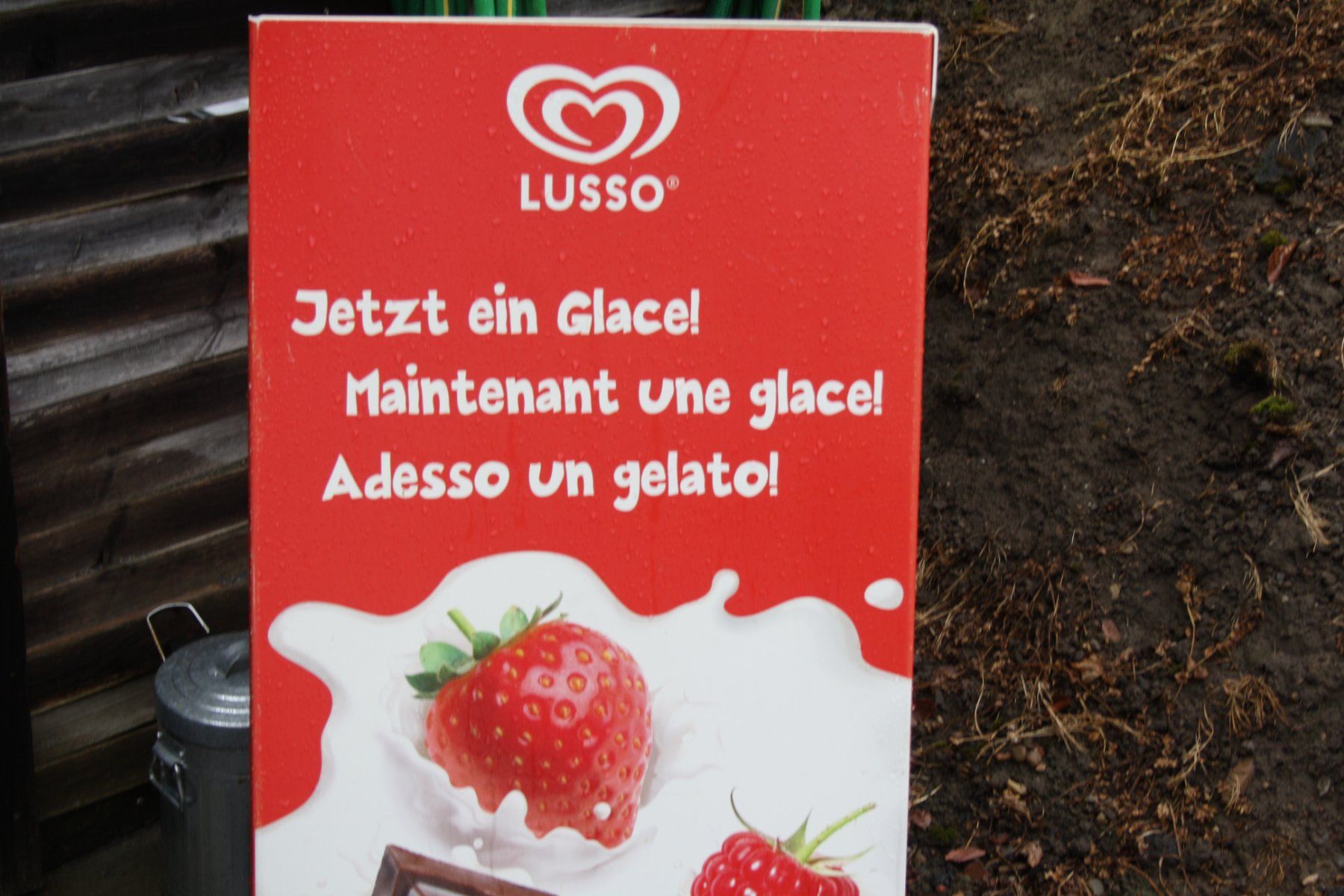 Insegne: LUSSO GLACE VINTAGE WERBUNG SCHILD MIT TAFEL – Usato da Wauwil venduto da Pneuedy 8