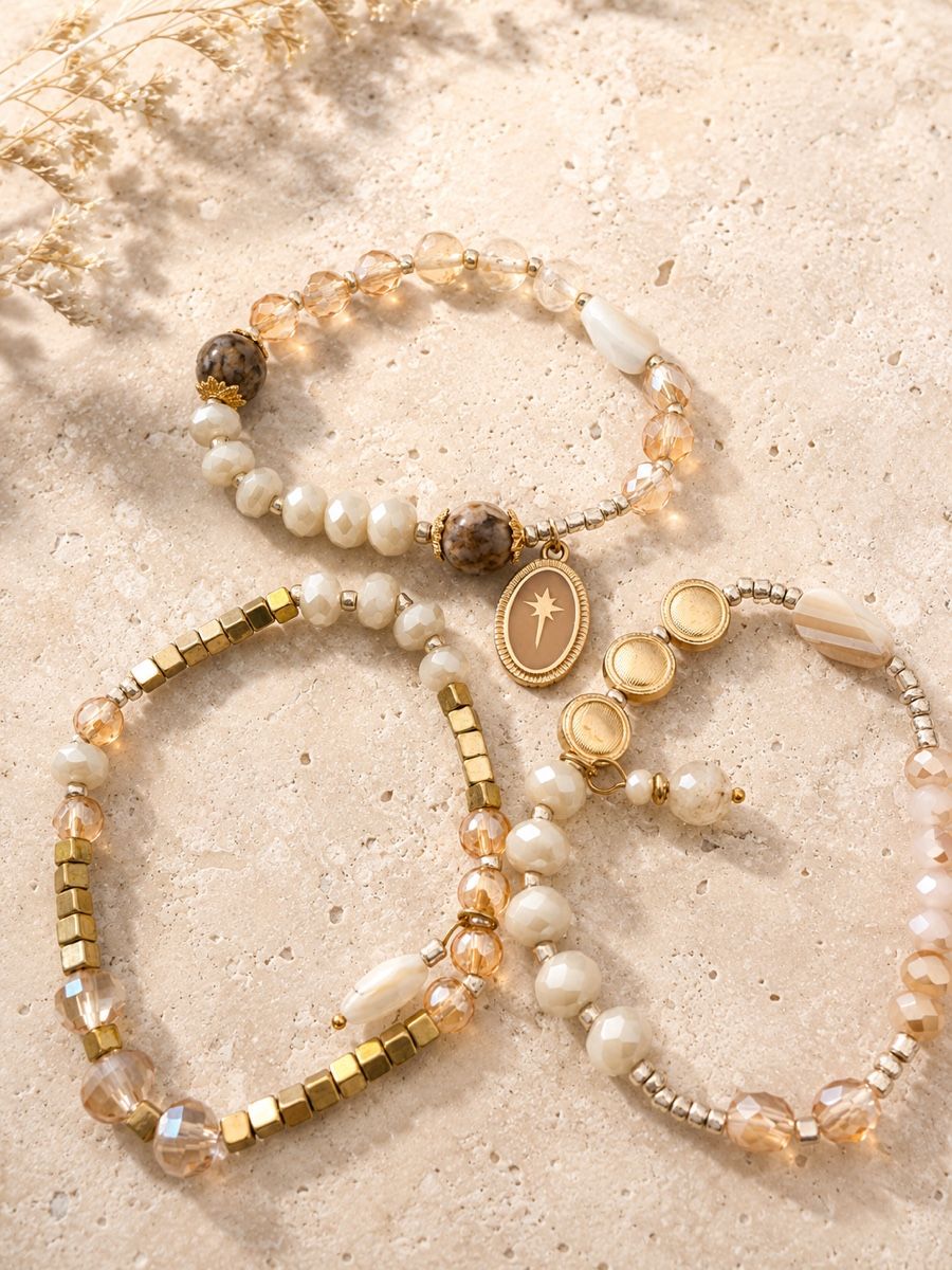 Bracciali & Braccialetti: Edelstahl Armbänder (3er) – Nuovo e nell'imballaggio originale da Oberhasli venduto da Duabelle_official 1