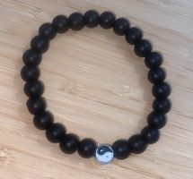 Perlenarmband Yin Yan, Ying Yang, Armband, schwarz, matt