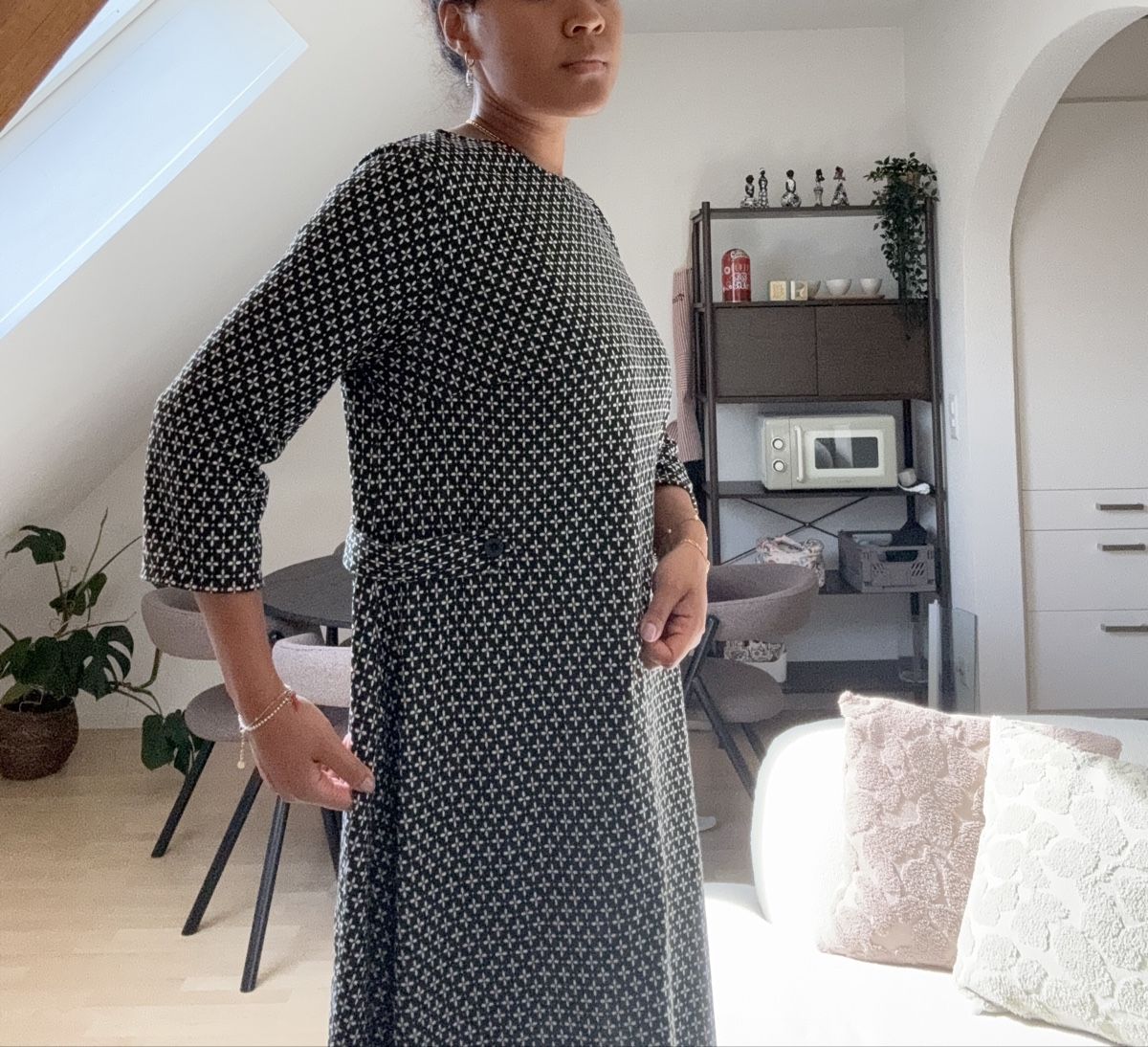 La Redoute Kleider: Kleid schwarz-weiss gemustert 3/4 Arm – Neu (gemäss Beschreibung) aus Winterthur von Flomiverse 1