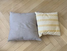 2 Kissen mit Hüllen