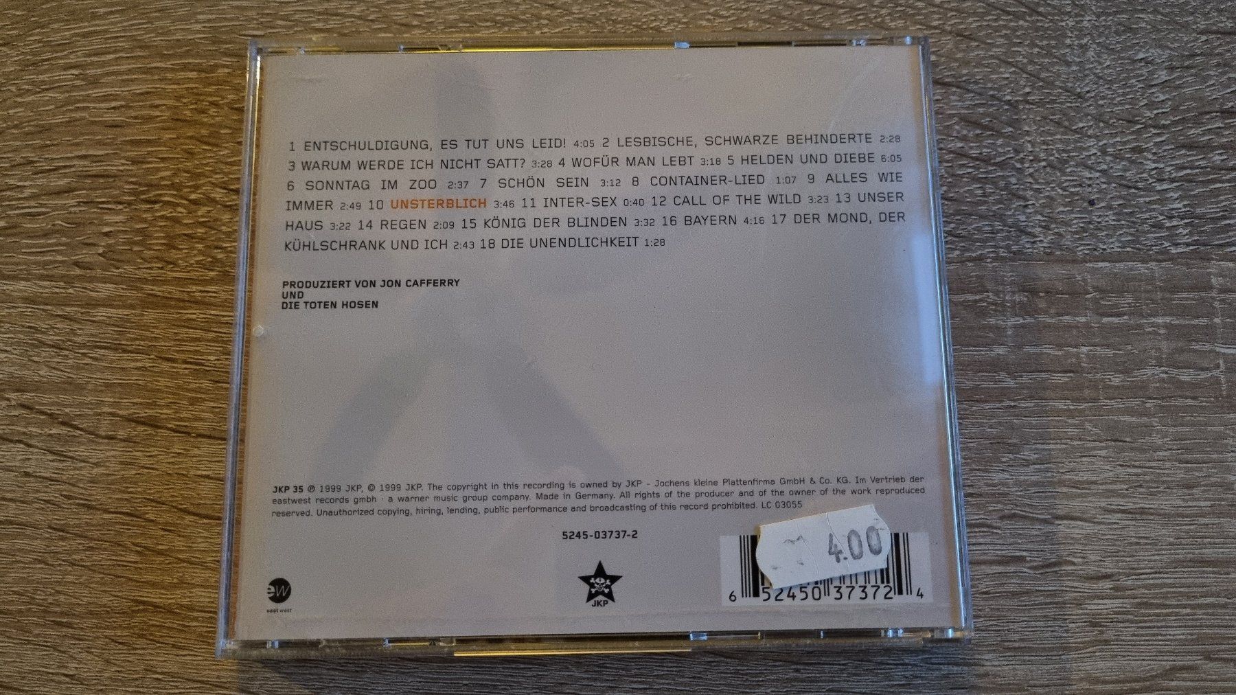 CD: Die Toten Hosen - Unsterblich – Usato da Hagenbuch ZH venduto da lecterr55 2