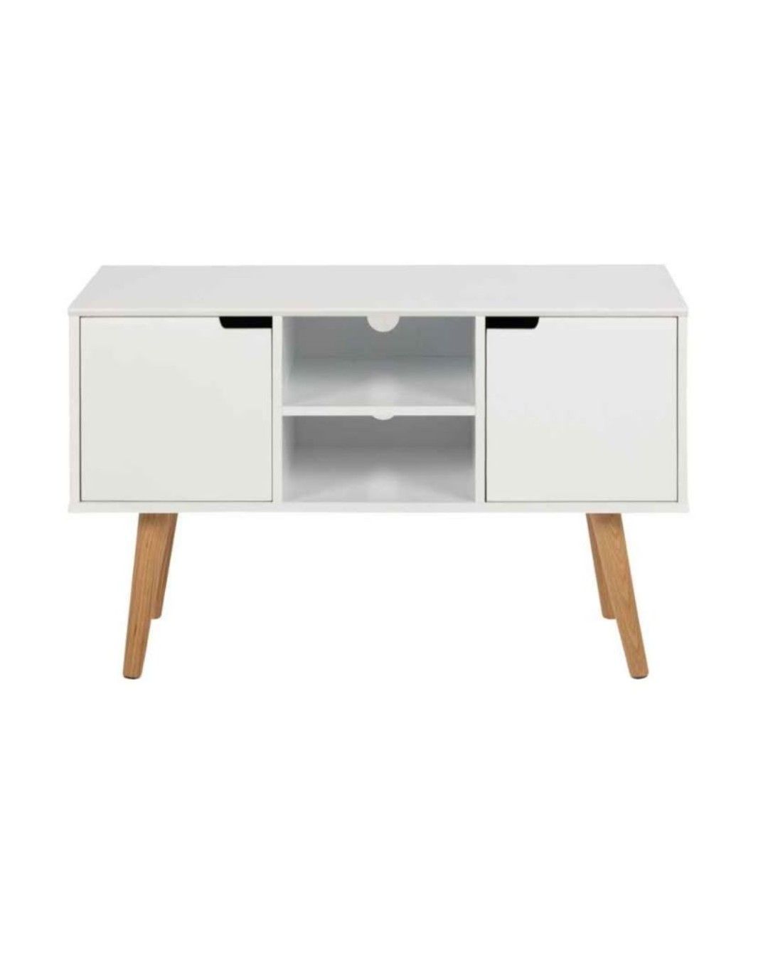Mobili TV: TV Mobel Stand White with Wood Legs – Usato da Zürich venduto da Lili.bp 1