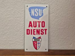 Emailschild NSU Service Garage Auto Dienst Emaille Schild