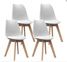 4 Esszimmerstühle Weiss Holzbefuss neu und verpackt