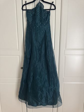 NIKI by Niki Livas Abendkleid petrol mit Pailletten, Gr. M