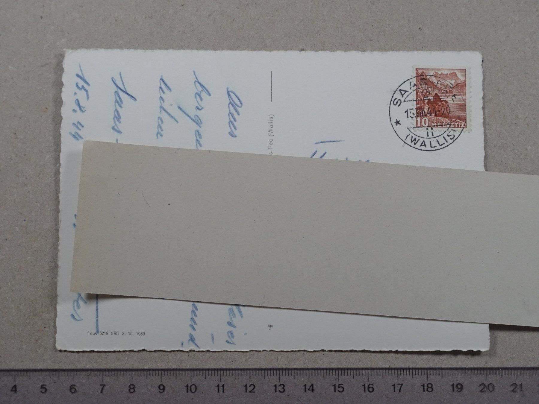 Cartoline postali: Kapellenweg, Saas-Fee, 1944 – Usato da Lenzburg venduto da fh1 1