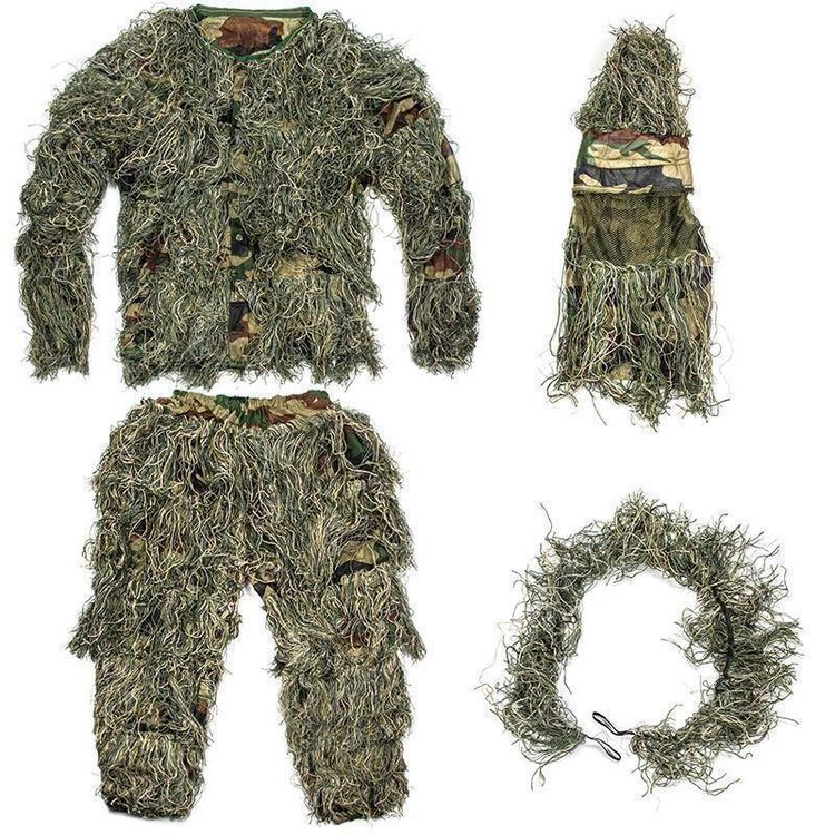 3D Tarnanzug Mit Blättern - Ghillie Anzug Für Jagd Und Outdoor