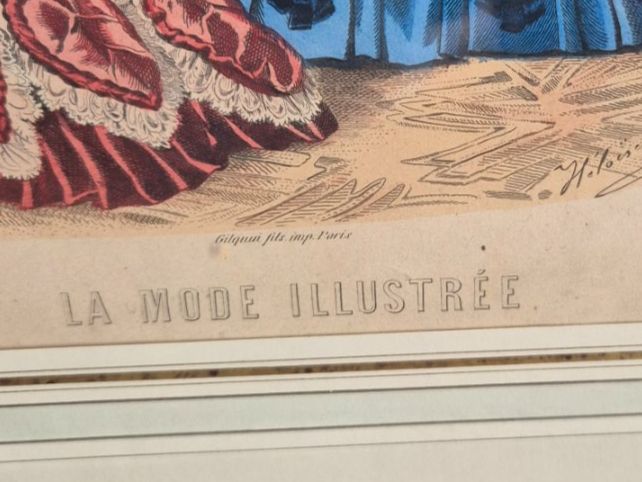 Incisioni: Cadre ancien "La Mode Illustrée" – Usato da Fully venduto da tameab 1