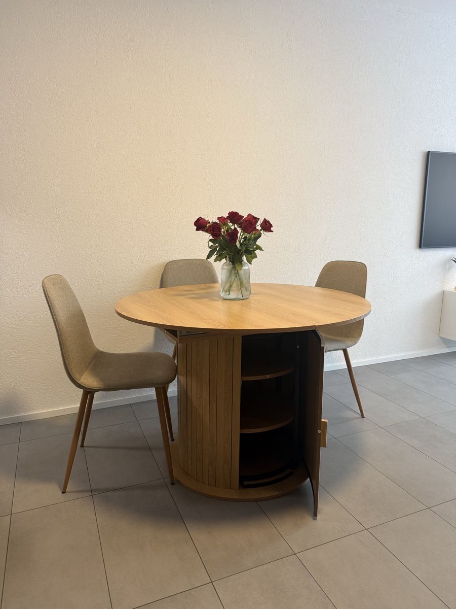 Tische: Table ronde extensible en bois avec rangement intégré – Gebraucht aus Vevey von rig_ml2k 2