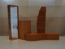 Puppenhaus Möbel 5er-Set, Massivholz braun lasiert