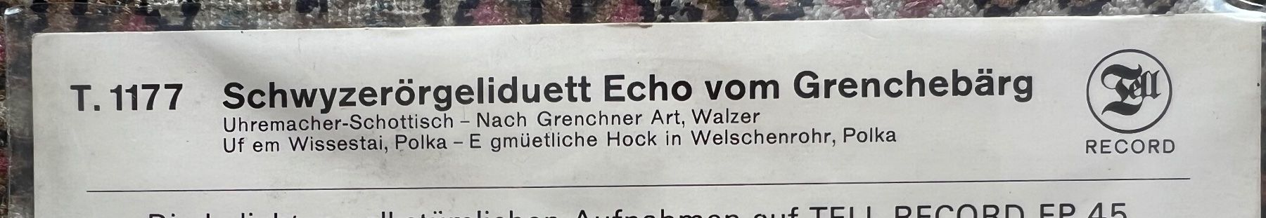 Dischi in vinile: Echo Vom Grenchebärg Schwyzerörgeli.Uhremacher-Schottisch 🛀 – Usato da Unterseen venduto da vinylmore 1