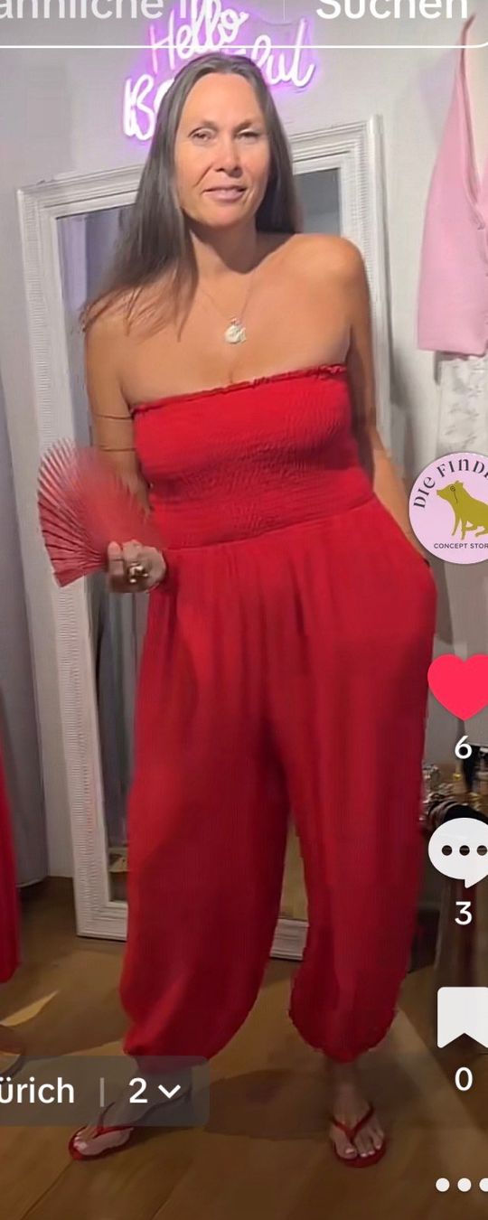 Jumpsuits: Naturbeiger schulterfreierJumpsuit – Neuf avec emballage d'origine à Zürich par Naebeli 3