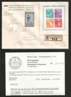 1934 : NABA Block W1 auf Brief - mit Attest : KP 850.--